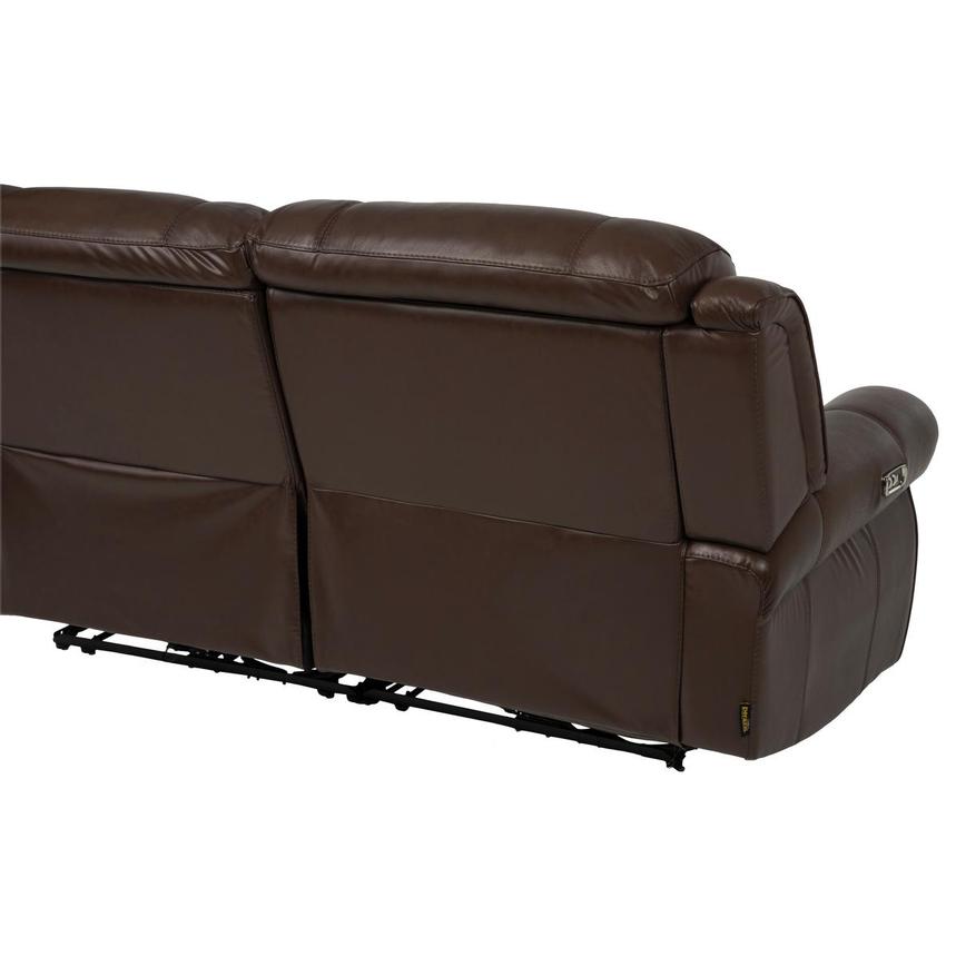 Bruno Brown Leather Power Reclining Sectional with 5PCS/3PWR alternate image, 5 of 11 images.