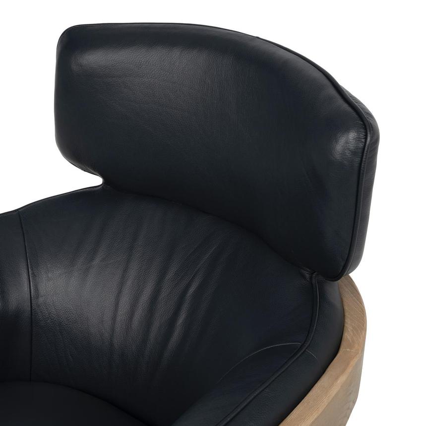 Irene Dark Blue Leather Accent Chair  alternate image, 5 of 9 images.