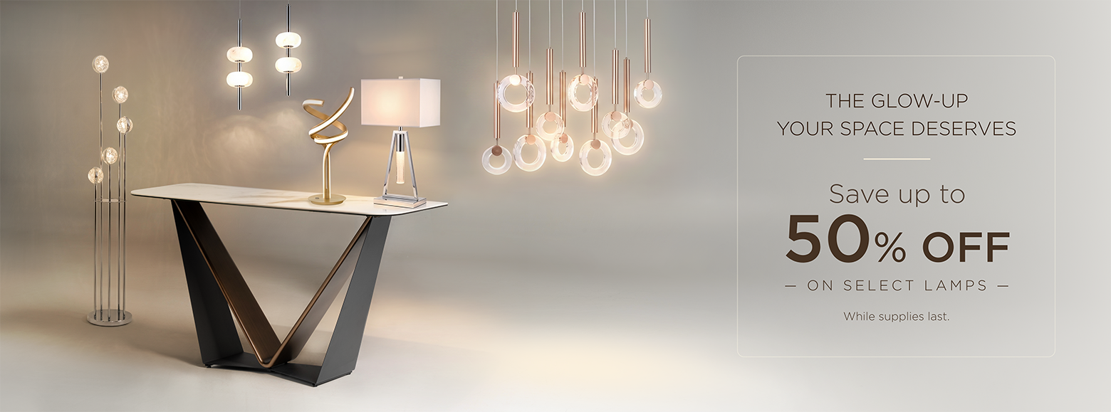 The Glow-up your space deserves. Save up to 50% off on select lamps. While supplies last.