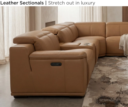 Leather Sectionals. Stretch out in luxury