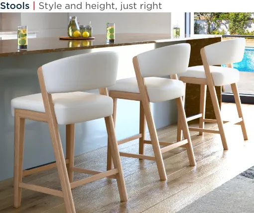 Stools. Style and height, just right