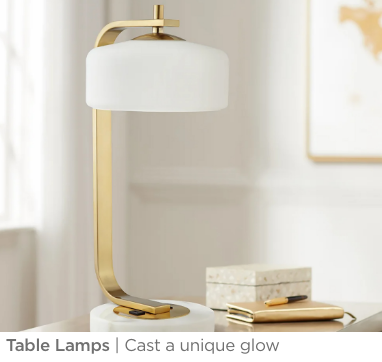 Table lamps. Cast a unique glow