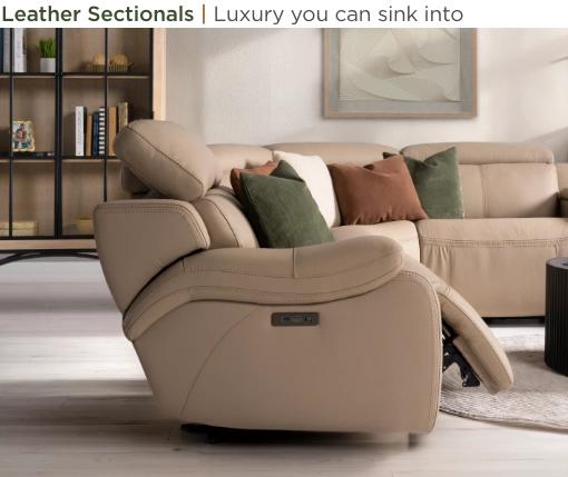 Leather Sectionals. Luxury you can sink into.