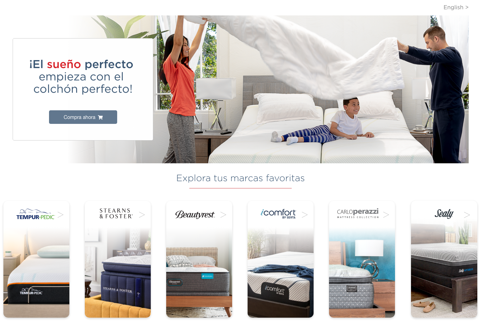 ¡El sueño perfecto empieza con el colchón perfecto! Explora tus marcas favoritas